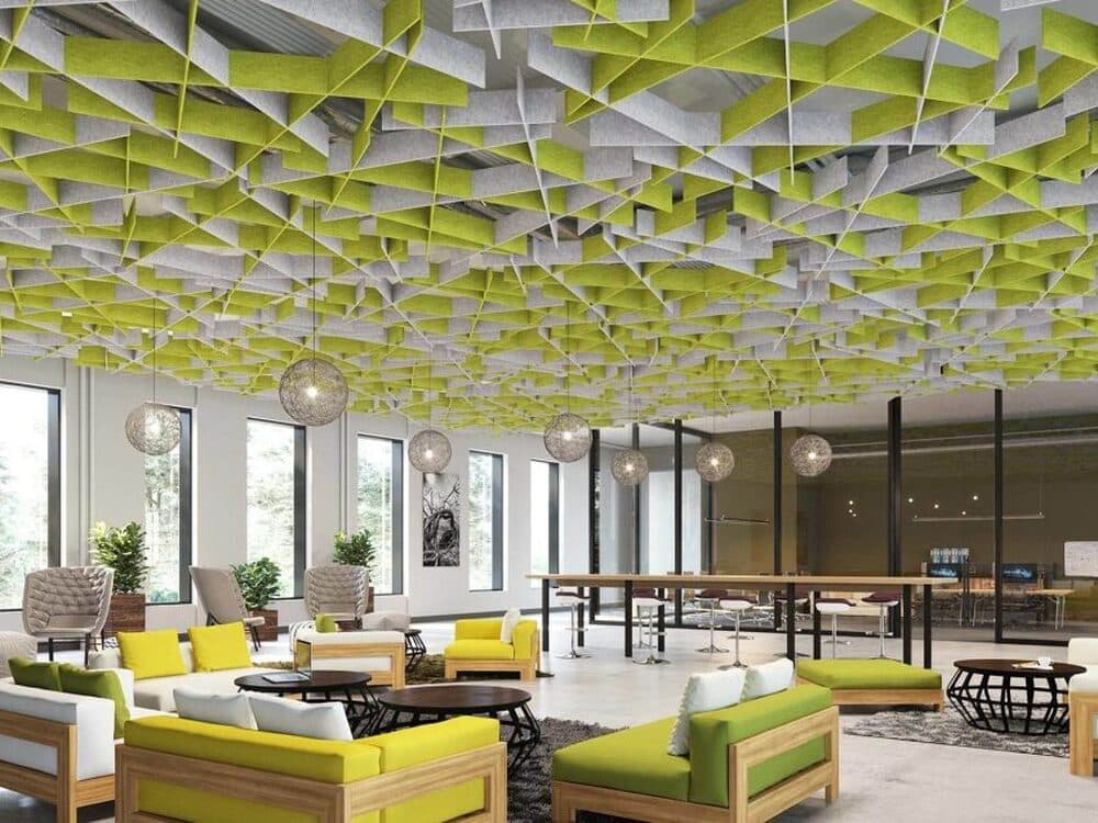 Suspended acoustic baffles