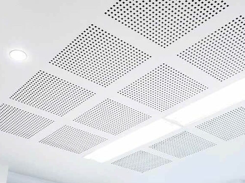 Perforated metal lay-in ceiling
